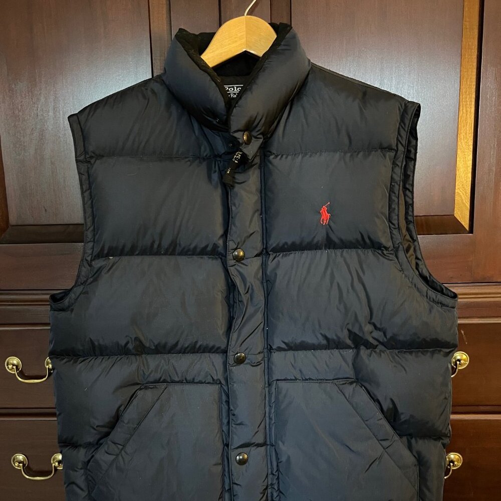 POLO BY RALPH LAUREN NAVY MEN'S DOWN VEST SIZE LARGE PUFFER